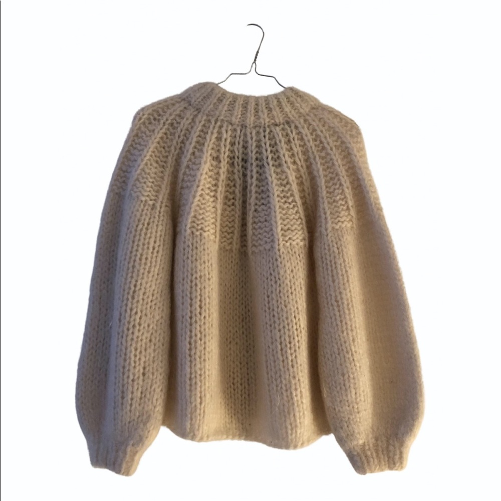 Ganni white wool mohair sweater NWOT